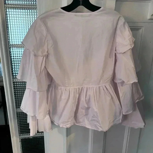 Walter Baker Women's Size Small Light Pink Tiered Ruffle Sleeves - Picture 5 of 9